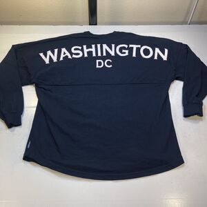 USA WASHINGTON DC PATRIOTIC SPIRIT JERSEY LONG SLEEVE TEE T SHIRT Adult S Blue